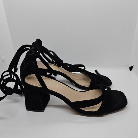 BCBGENERATION Debby Suede Block-Heel Sandals black size 6.5 - Picture 2 of 10